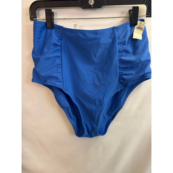 NWT Aerie High Waist Bikini Bottom – Blue – Size Large - Picture 2 of 4